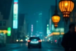 站台末班灯封面，末班车开走后的站台顶灯