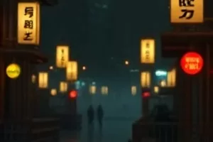 京都雨夜手记封面，雨夜旧书店木门与暖黄灯箱